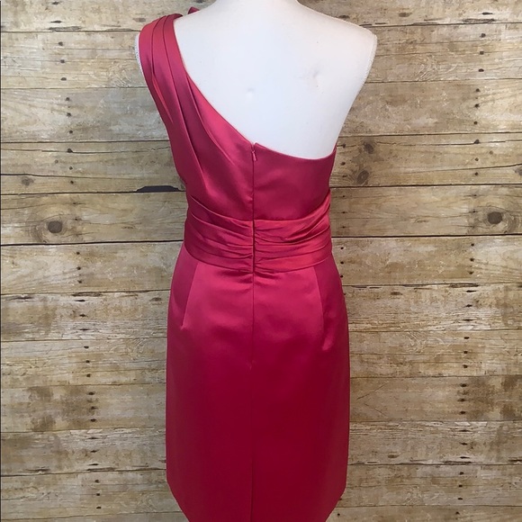 David’s Bridal Satin One Shoulder Dress Size 14 - Picture 2 of 3